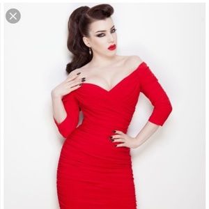 Pinup Couture Laura Byrnes Red Monica dress